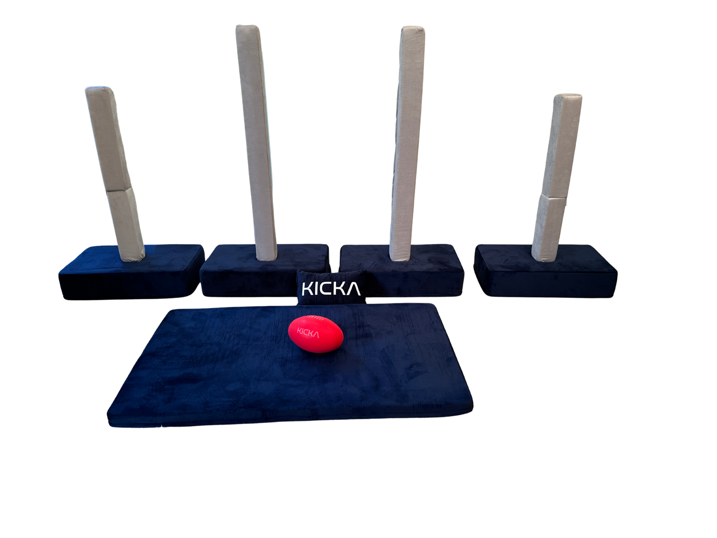 Kicka Couch converted into indoor footy goals
